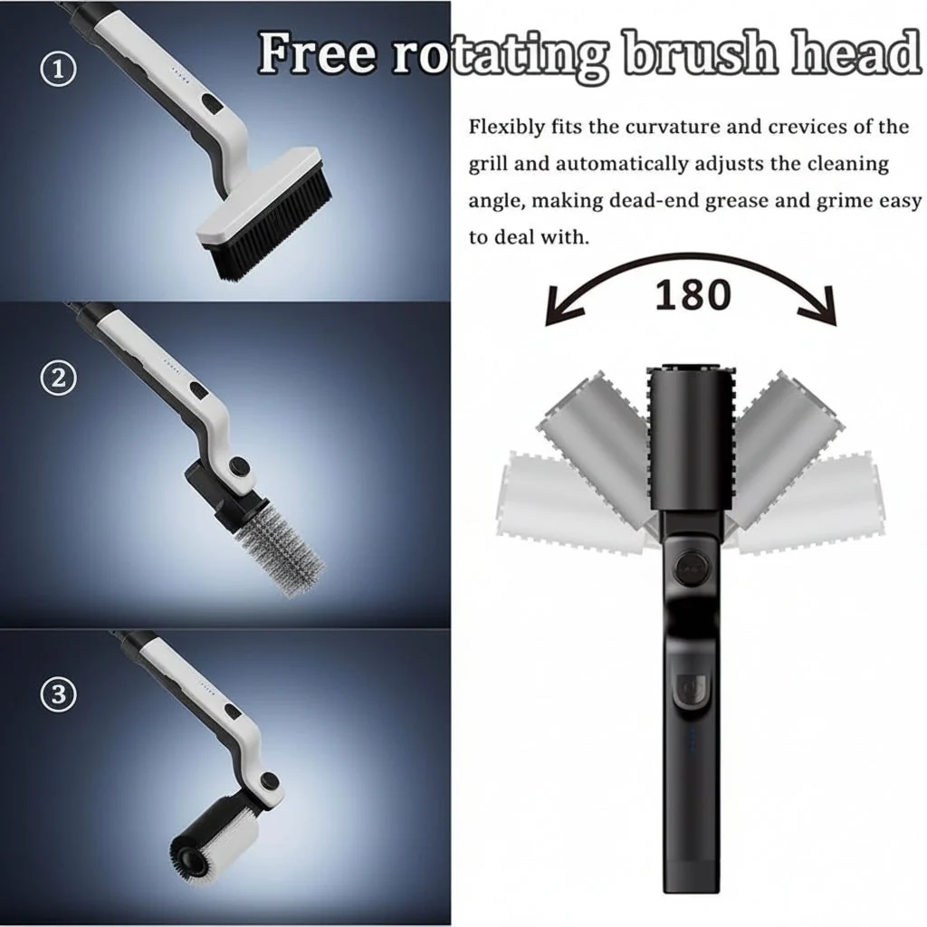 Outdoor Grill Brush Stainless Steel Electric Brass Bristles - Image 2